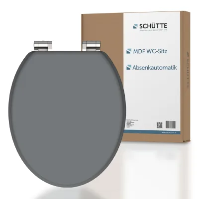 Schütte MDF WC-Sitz SPIRIT GREY, Toilettendeckel mit Absenkautomatik