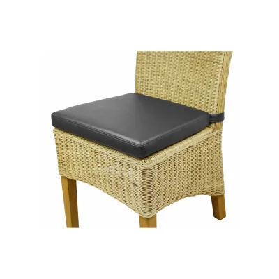 Sedex SEDEX 1x Sitzpolster Larissa Kunstleder Schwarz für Rattan und Loomstühle