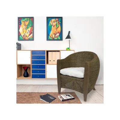 Sedex SEDEX Bari Rattansessel Handgefertigt aus Rattan Palmskin mit Holzgestell