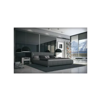 Sedex SEDEX Luna Polsterbett 140 x 200 cm Grau Kunstleder mit LED Beleuchtung