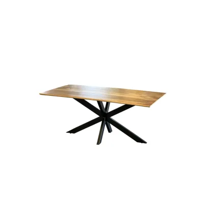 Sedex Sedex LAAR Esstisch 200x100 cm – Massivholz Mangoholz mit Matrix Stahlgestell