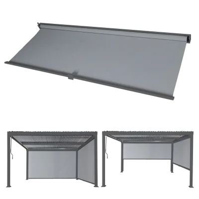 Seitenwand für Pergola MCW-L41, Pavillon Rollo Ersatzseitenwand, Stoff/Textil 3x3m ~ anthrazit