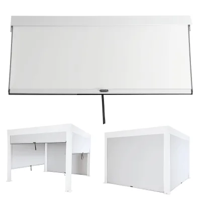 Seitenwand für Pergola MCW-L46, Pavillon Rollo Ersatzseitenwand, Stoff/Textil sturmfest 3x3m ~ weiß