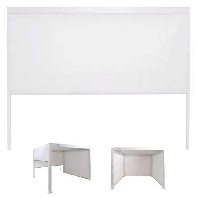 Seitenwand für Pergola MCW-P65, Pavillon Rollo Ersatzseitenwand, Sichtschutz Stoff/Textil sturmfest 3x3m ~ weiß