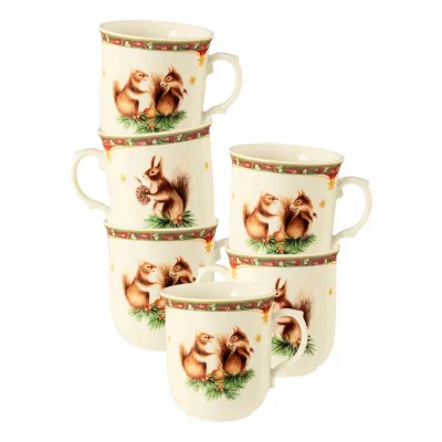 Seltmann Weiden Becher mit Henkel Marieluise Weihnachtsnostalgie 270 ml 6er Set