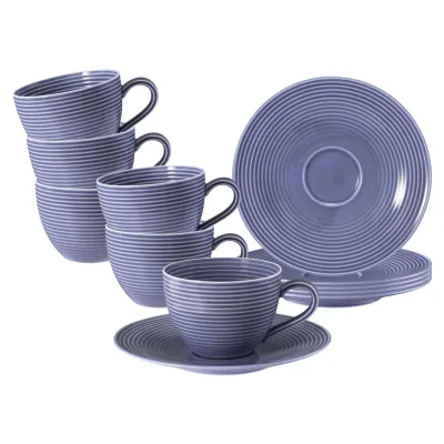 Seltmann Weiden Kaffeetassen mit Untertassen Beat Color Glaze 260 ml 6er Set