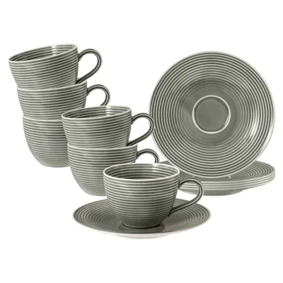 Seltmann Weiden Kaffeetassen mit Untertassen Beat Color Glaze 260 ml 6er Set