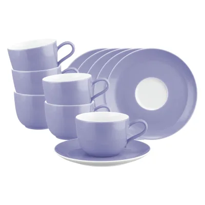 Seltmann Weiden Kaffeetassen mit Untertassen Liberty Pure Colors 260 ml 6er Set