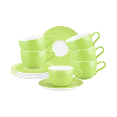 Seltmann Weiden Kaffeetassen mit Untertassen Liberty Pure Colors 260 ml 6er Set