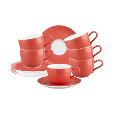 Seltmann Weiden Kaffeetassen mit Untertassen Liberty Pure Colors 260 ml 6er Set