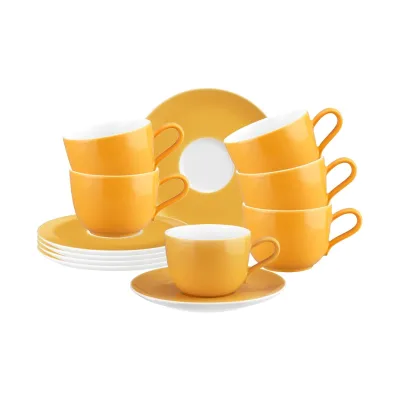 Seltmann Weiden Kaffeetassen mit Untertassen Liberty Pure Colors 260 ml 6er Set