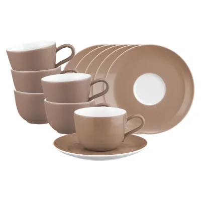 Seltmann Weiden Kaffeetassen mit Untertassen Liberty Pure Colors 260 ml 6er Set