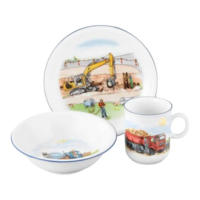 Seltmann Weiden Kindergeschirr Set Compact Auf der Baustelle 3-tlg.