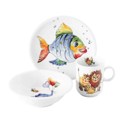 Seltmann Weiden Kindergeschirr Set Compact Bunte Tierwelt 3-tlg.