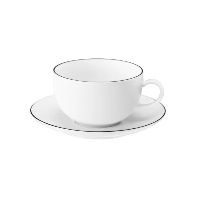 Seltmann Weiden Milchkaffeetasse mit Untertasse Lido Black Line 350 ml