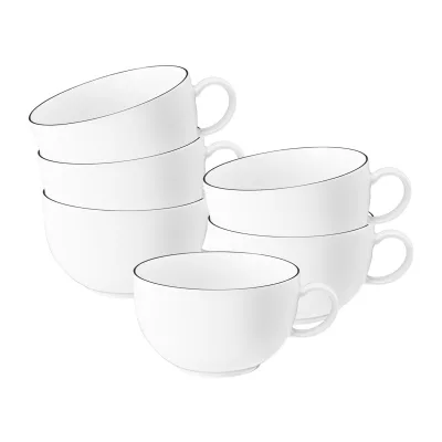 Seltmann Weiden Milchkaffeetassen Lido Black Line 350 ml 6er Set