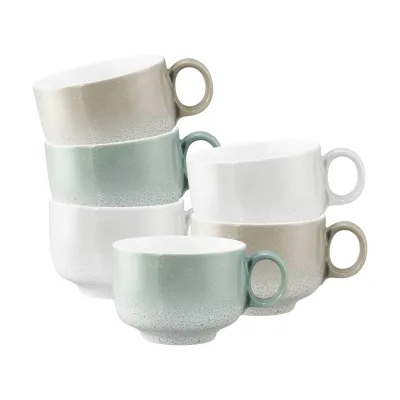 Seltmann Weiden Milchkaffeetassen mit Henkel Sento Home 350 ml 6er Set