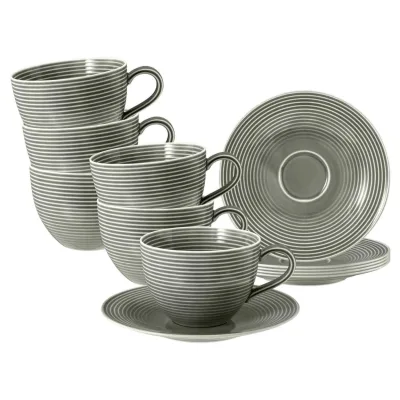 Seltmann Weiden Milchkaffeetassen mit Untertassen Beat Color Glaze 350 ml 6er Set