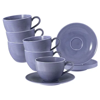Seltmann Weiden Milchkaffeetassen mit Untertassen Beat Color Glaze 350 ml 6er Set
