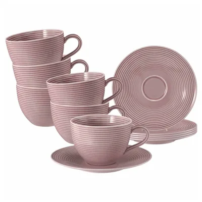 Seltmann Weiden Milchkaffeetassen mit Untertassen Beat Color Glaze 350 ml 6er Set