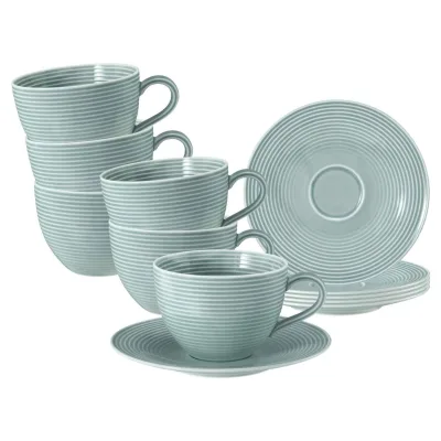 Seltmann Weiden Milchkaffeetassen mit Untertassen Beat Color Glaze 350 ml 6er Set