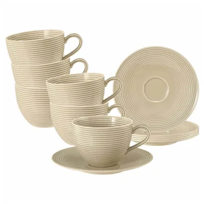 Seltmann Weiden Milchkaffeetassen mit Untertassen Beat Color Glaze 350 ml 6er Set