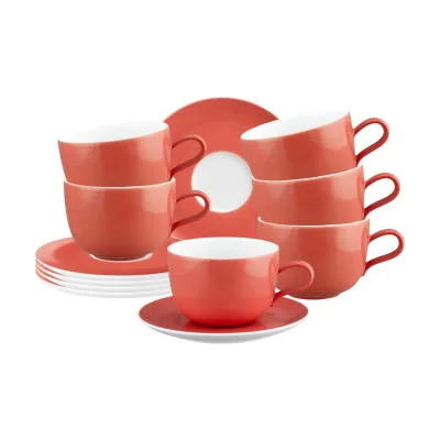 Seltmann Weiden Milchkaffeetassen mit Untertassen Liberty Pure Colors 380 ml 6er Set