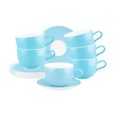 Seltmann Weiden Milchkaffeetassen mit Untertassen Liberty Pure Colors 380 ml 6er Set