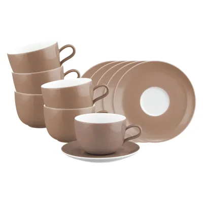 Seltmann Weiden Milchkaffeetassen mit Untertassen Liberty Pure Colors 380 ml 6er Set