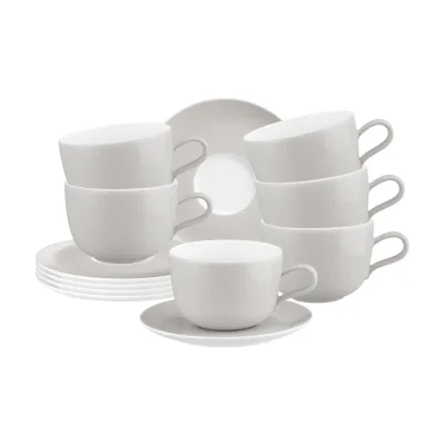 Seltmann Weiden Milchkaffeetassen mit Untertassen Liberty Pure Colors 380 ml 6er Set