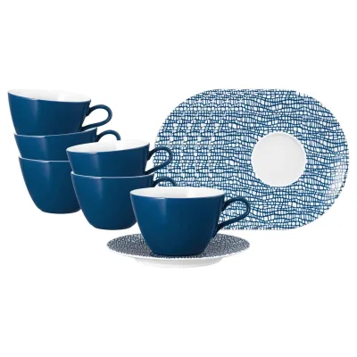 Seltmann Weiden Milchkaffeetassen mit Untertassen Life Fashion 370 ml 6er Set