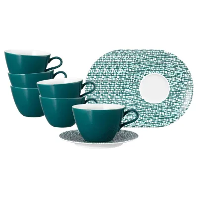 Seltmann Weiden Milchkaffeetassen mit Untertassen Life Fashion 370 ml 6er Set