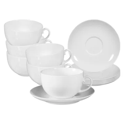 Seltmann Weiden Milchkaffeetassen mit Untertassen Rondo/Liane 0,35 l 6er Set
