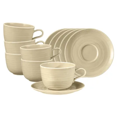 Seltmann Weiden Milchkaffeetassen mit Untertassen Terra 400 ml 6er Set