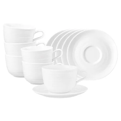 Seltmann Weiden Milchkaffeetassen mit Untertassen Terra 400 ml 6er Set