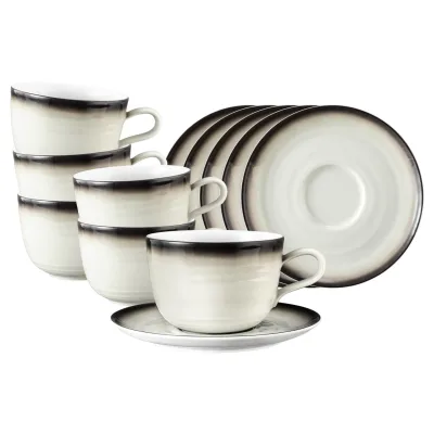 Seltmann Weiden Milchkaffeetassen mit Untertassen Terra 400 ml 6er Set