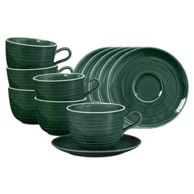 Seltmann Weiden Milchkaffeetassen mit Untertassen Terra 400 ml 6er Set