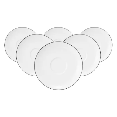 Seltmann Weiden Milchkaffeeuntertassen Lido Black Line ø 16 cm 6er Set