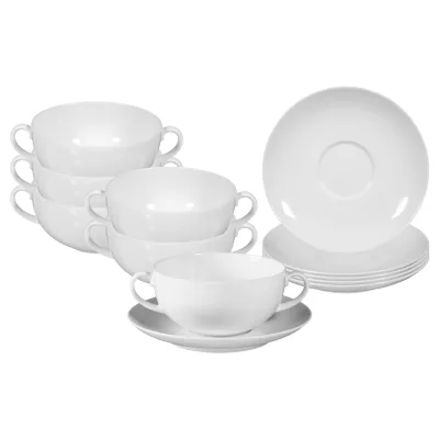 Seltmann Weiden Suppentassen mit Untertassen Rondo/Liane 360 ml 6er Set
