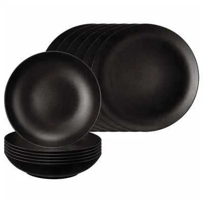Seltmann Weiden Tafelservice Liberty Velvet Black 12-tlg.