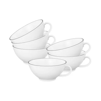 Seltmann Weiden Teetassen Lido Black Line 140 ml 6er Set