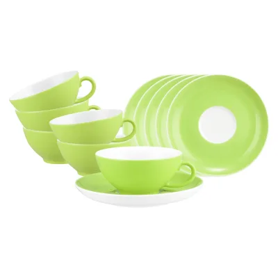 Seltmann Weiden Teetassen mit Untertassen Liberty Pure Colors 140 ml 6er Set