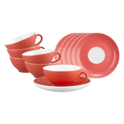 Seltmann Weiden Teetassen mit Untertassen Liberty Pure Colors 140 ml 6er Set