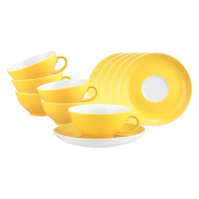 Seltmann Weiden Teetassen mit Untertassen Liberty Pure Colors 140 ml 6er Set