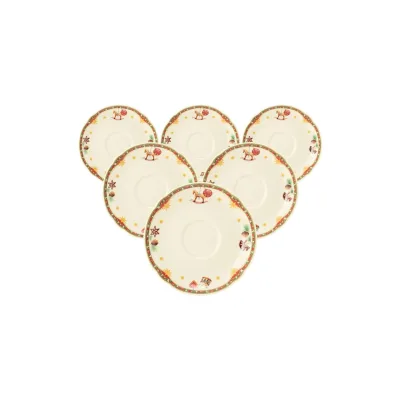 Seltmann Weiden Teeuntertassen Marieluise Weihnachtsnostalgie ø 13 cm 6er Set