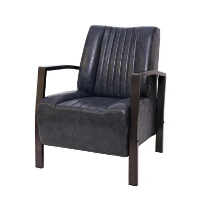 Sessel MCW-H10, Loungesessel Polstersessel Relaxsessel, Metall Industriedesign, MVG-zertifiziert ~ vintage grau