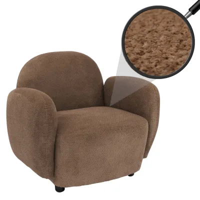 Sessel MCW-P33, Lounge-/Relax-/Cocktailsessel Polstersessel, Stoff/Textil Chenille (330 g/m²) ~ braun