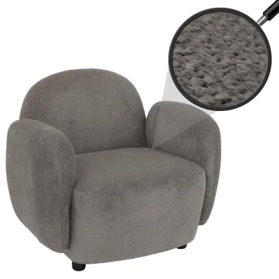 Sessel MCW-P33, Lounge-/Relax-/Cocktailsessel Polstersessel, Stoff/Textil Chenille (330 g/m²) ~ hellgrau