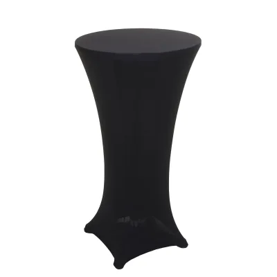 Set Stehtisch + Stehtischhusse MCW-J30, Bistrotisch Tischhusse, klappbar höhenverstellbar Ø 60cm ~ Husse schwarz