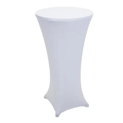 Set Stehtisch + Stehtischhusse MCW-J30, Bistrotisch Tischhusse, klappbar höhenverstellbar Ø 60cm ~ Husse weiß